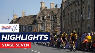 Tour of Britain 2023  Stage seven highlights  Tewkesbury to Gloucester [upl. by Anyrb]