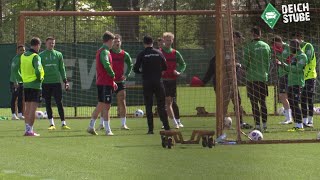 Senne Lynen mit Fallrückzieher 🔥 So trainiert Werder Bremen vor Bayer Leverkusens MeisterMatchball [upl. by Crenshaw]