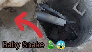 Drain Complaint 255  Illegally electric wire passed through manhole 😡  Baby snake in the manhole 🐍 [upl. by Yellehs]