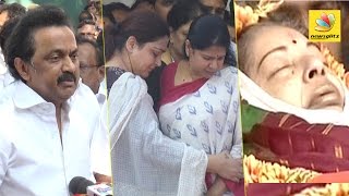 Jayalalitha is an irreplaceable Iron Lady  Stalin Emotional Speech at Funeral  Kanimozhi [upl. by Anahc]