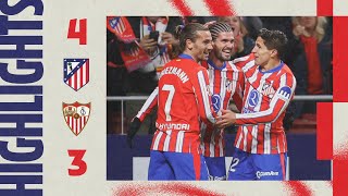 HIGHLIGHTS  Atlético de Madrid 43 Sevilla  ⚽ De Paul Griezmann 2 amp Lino [upl. by Lionel]