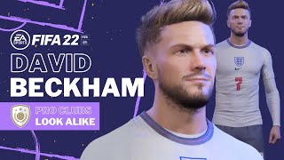 FIFA 22  DAVID BECKHAM Pro Clubs Look alike Build  ICON England Manchester United Tutorial [upl. by Heurlin]