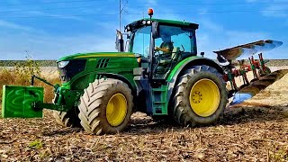 John Deere 6150R PURE SOUND  Plowing video [upl. by Keyte]