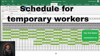 Schedule for temporary workers in Excel [upl. by Fritzie]