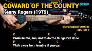 Coward Of The County  Kenny Rogers 1979 Easy Guitar Chords Tutorial with Lyrics [upl. by Assirat]