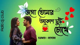 Ogo Tomar Akash Duti Chokhe  ওগো তোমার আকাশ দুটি চোখে  slowed  reverb  Lofi Song [upl. by Stillas]