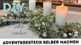 DIY  Adventsgesteck einfach selber machen  Weihnachtsdeko  längliches Adventsgesteck [upl. by Goldston2]