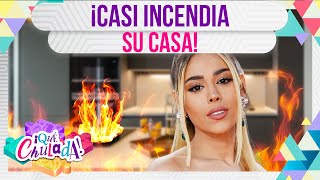 ¡Danna Paola casi quema su cocina por meter aluminio en microondas  Qué Chulada [upl. by Sices]