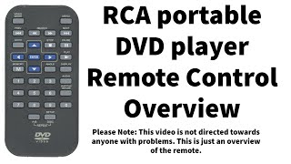 RCA Portable DVD Player Remote Control [upl. by Onateag]