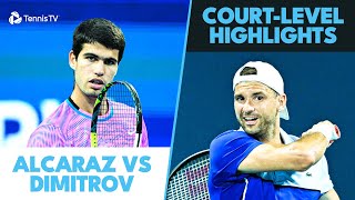 Carlos Alcaraz vs Grigor Dimitrov CourtLevel Highlights  Miami 2024 [upl. by Rona]