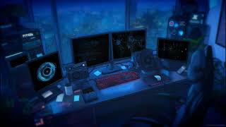 Hacker Room Rainy Night Live Wallpaper [upl. by Ogu926]