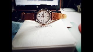 Seiko 5 SNKL41K1 on Vintage leather strap quotBaby Grand Seikoquot [upl. by Bonaparte946]