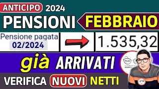 ANTICIPO⚡️ PENSIONI FEBBRAIO 2024 ➡ CEDOLINI NUOVI IMPORTI ARRIVATI❗️ AUMENTI ARRETRATI TAGLIO IRPEF [upl. by Ettenil]