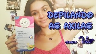 Depilando as axilas com cera Veet [upl. by Omari587]