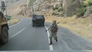 Türk askeri çatışma anı görüntüleri  Hakkaride pkk pususu  Turkish military war [upl. by Onid194]