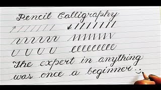 Pencil Calligraphy  Calligraphy for beginners  Hand Lettering Practice  handwriting Practice [upl. by Assilram]