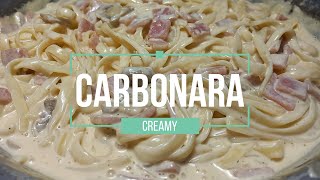 CREAMY CARBONARA PASTA  HAM AND MUSHROOM CARBONARA  WHITE SAUCE PASTA  HOW TO MAKE CARBONARA [upl. by Justinn942]