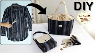 Upcycling an old shirt into 3 cool bags [upl. by Ahseid]