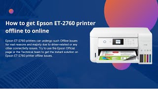 How to fix Epson ET 2760 printer offline problem  Change Epson printer offline to online [upl. by Det]