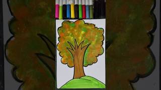 Tree drawing for kids how to draw a cute tree step by step drawing shorts [upl. by Esinrahc787]