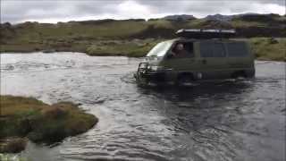 ICELAND 2015 Offroad driving in Mitsubishi Delica L300 4WD [upl. by Nyliak]