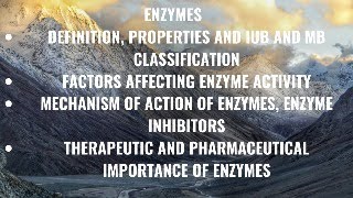 Enzymes Definition properties and IUB and MB classification  Factors affecting enzyme activity [upl. by Irmo]