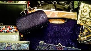 ASMR Show amp Tell Clutch Purse Collection whisper gum chewing scratching fabric [upl. by Ettennor150]