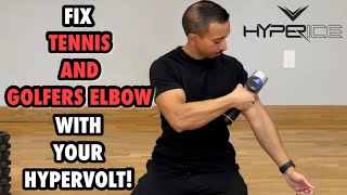 REDUCE TENNISGOLFERS ELBOW WITH YOUR HYPERVOLT [upl. by Flosser891]