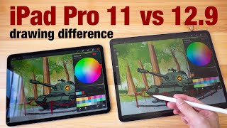 iPad Pro 11 vs 129 for drawing size comparison [upl. by Anahsirk141]