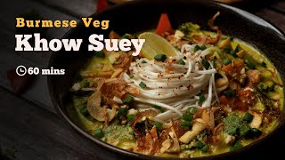 Khow Suey Recipe  Veg Khow Suey  Khao Suey  Vegan Recipe  Noodle Soup  Burmese Recipe  Cookd [upl. by Dayle]