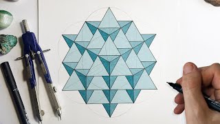 How to draw the 64 star tetrahedron [upl. by Akihsat115]