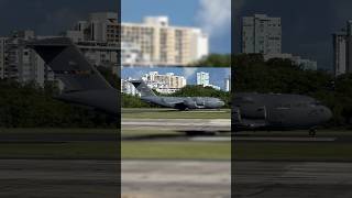 POWERFUL United States Air Force Boeing C17 Globemaster III Take Off shorts aviation [upl. by Nwahsyar]