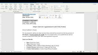 Mail merge in Microsoft world by using excel data TECH LEARNER [upl. by Ramo744]