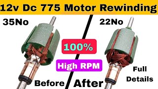 12v Dc 775 Motor Rewinding Full Details  775 Armature Rewinding [upl. by Pillow]