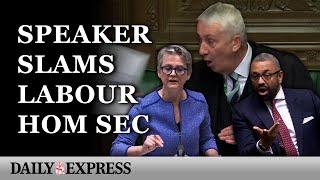 ITS NOT FAIR  Speaker slams Labours Cooper in heated clash on asylum seekers [upl. by Adnohsad]