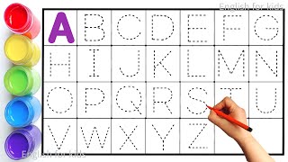 Alphabet ABC song ABCD A to Z Kids rhymes collection for writing along dotted lines for toddler [upl. by Adrell]