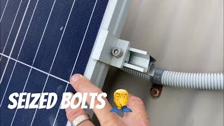 How to remove solar panels where the clamps are all seized the easy way [upl. by Irrot]