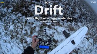 🇺🇦 ZOHD Drift sub 250 g RC plane  quick flight on a foggy winter day  motor glider amp slow flyer [upl. by Nelluc]