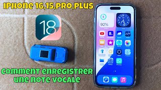 Comment enregistrer une note vocale iPhone 1615proplus ios 18 [upl. by Ymrej]