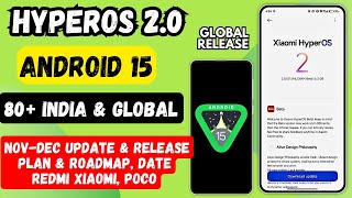 HyperOS 20 amp Android 15 2nd Batch 80 India amp Global Release dateRoadmapRedmi Xiaomi POCO [upl. by Ebag]