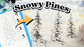 Best Way to Paint Snowy Trees  Watercolor and INK [upl. by Feinstein]