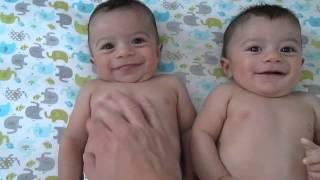 Cute twin babies tickled and laughing [upl. by Namie]