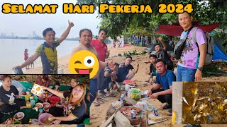 Cuti Hari Pekerja Labour Day Kami Semua Ke Pantai Bbq  Boleh Nampak Singapore Dari Sini [upl. by Yttam]