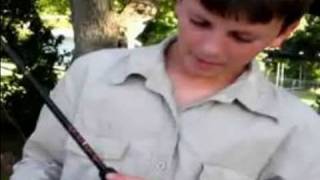 Pro Fishing Tips for Kids  String a Fishing Pole [upl. by Sherlock]