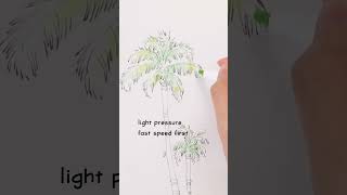 How to Draw Palm Tree with Marker and Pen [upl. by Pestana]