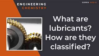 What are lubricants How are they classified Lubricants  Engineering Chemistry [upl. by Atnahc]