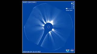 The first images from NOAAs Compact Coronagraph CCOR1 onboard the GOES19 [upl. by Yesiad997]