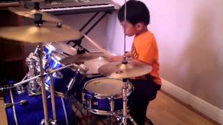 Bruno Mars  Locked Out Of Heaven drum cover 4YearOld Drummer [upl. by Vial824]