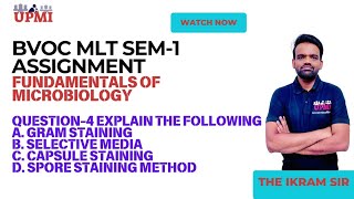 BVOC SEM1 MLT FUNDAMENTAL OF MICROBIOLOGY SOLVED ASSIGNMENT QUESTION4 BY THE IKRAM SIR upmi1572 [upl. by Chamberlain]