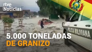 BOLIVIA En solo MEDIA HORA la ciudad de TARIJA ha quedado cubierta de GRANIZO  RTVE Noticias [upl. by Dasa]